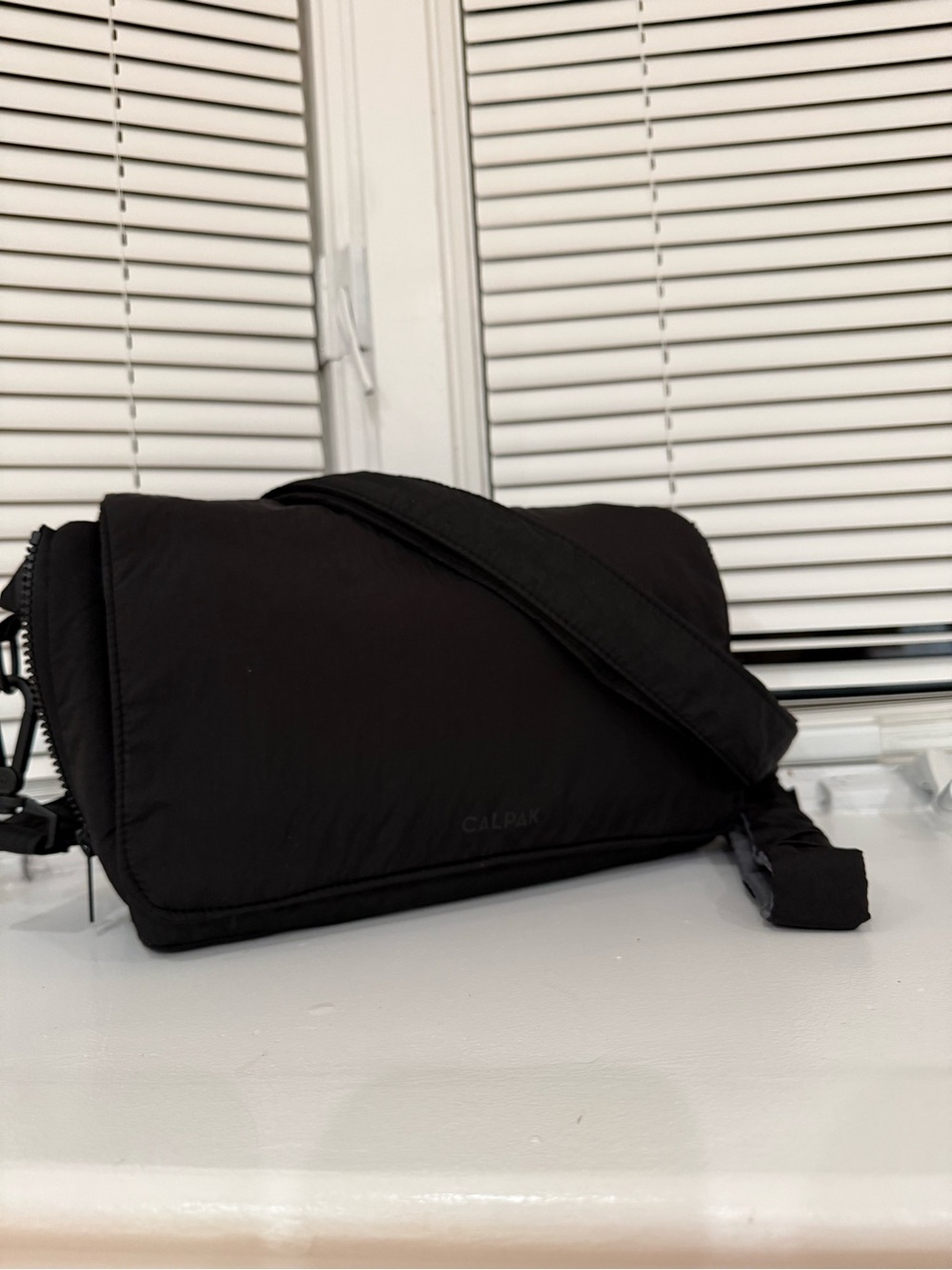 Calpak Black Crossbody Messenger Bag with Padded Strap
